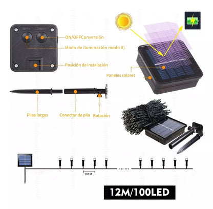 LUCES LED CON PANEL SOLAR-