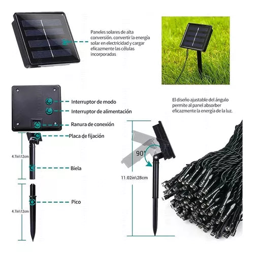 LUCES LED CON PANEL SOLAR-