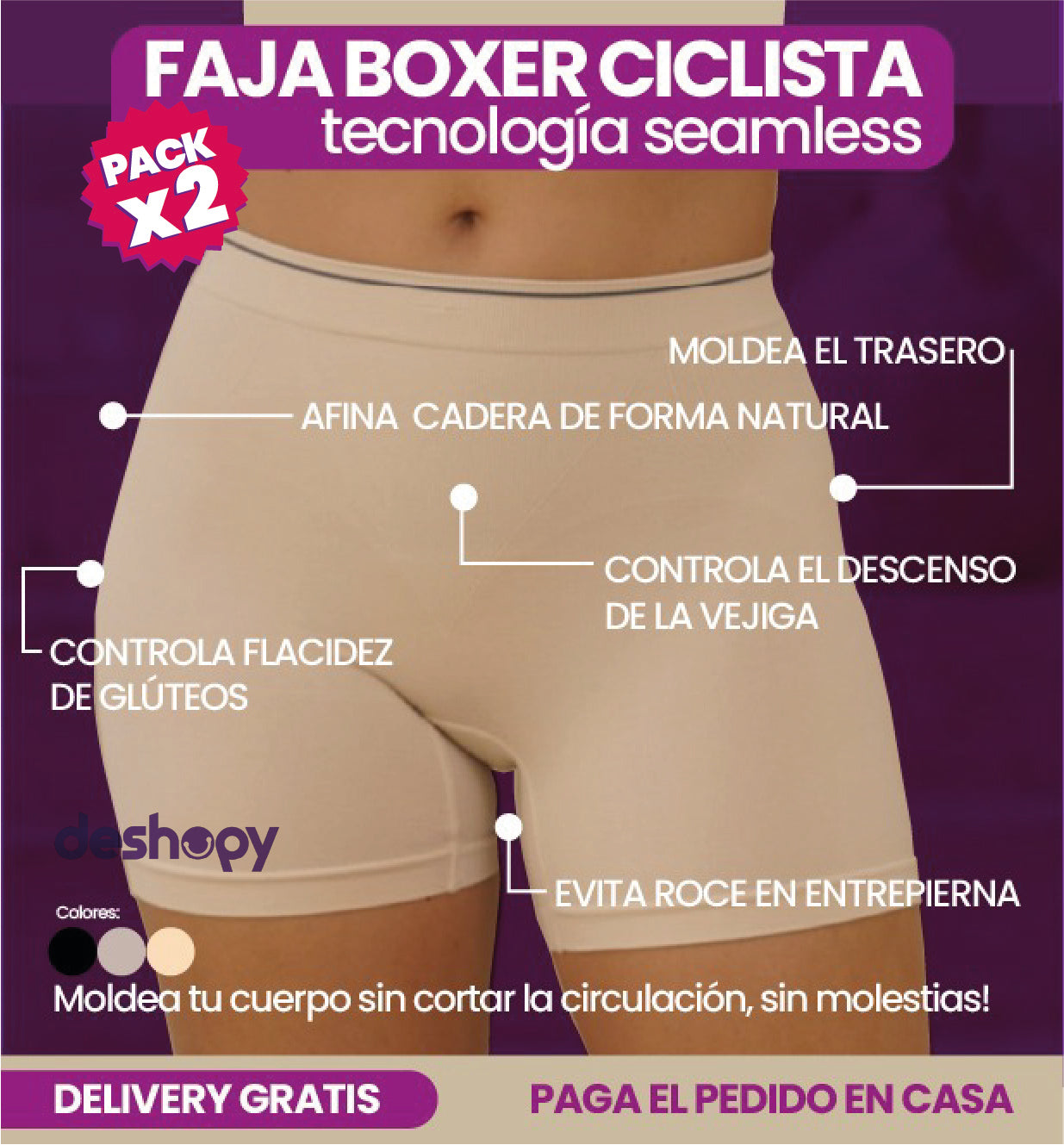 FAJA BOXER CICLISTA MOLDEADORA-